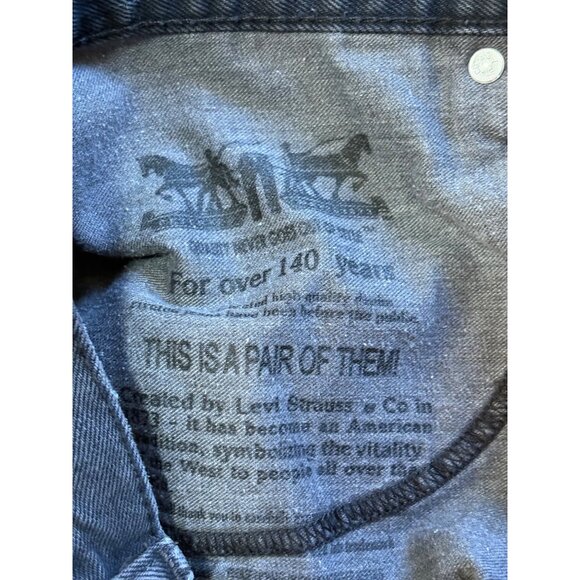 Levi's 569 Black Denim Shorts Loose-Fit Straight Men’s Plus Size 42 Distressed - Picture 12 of 12